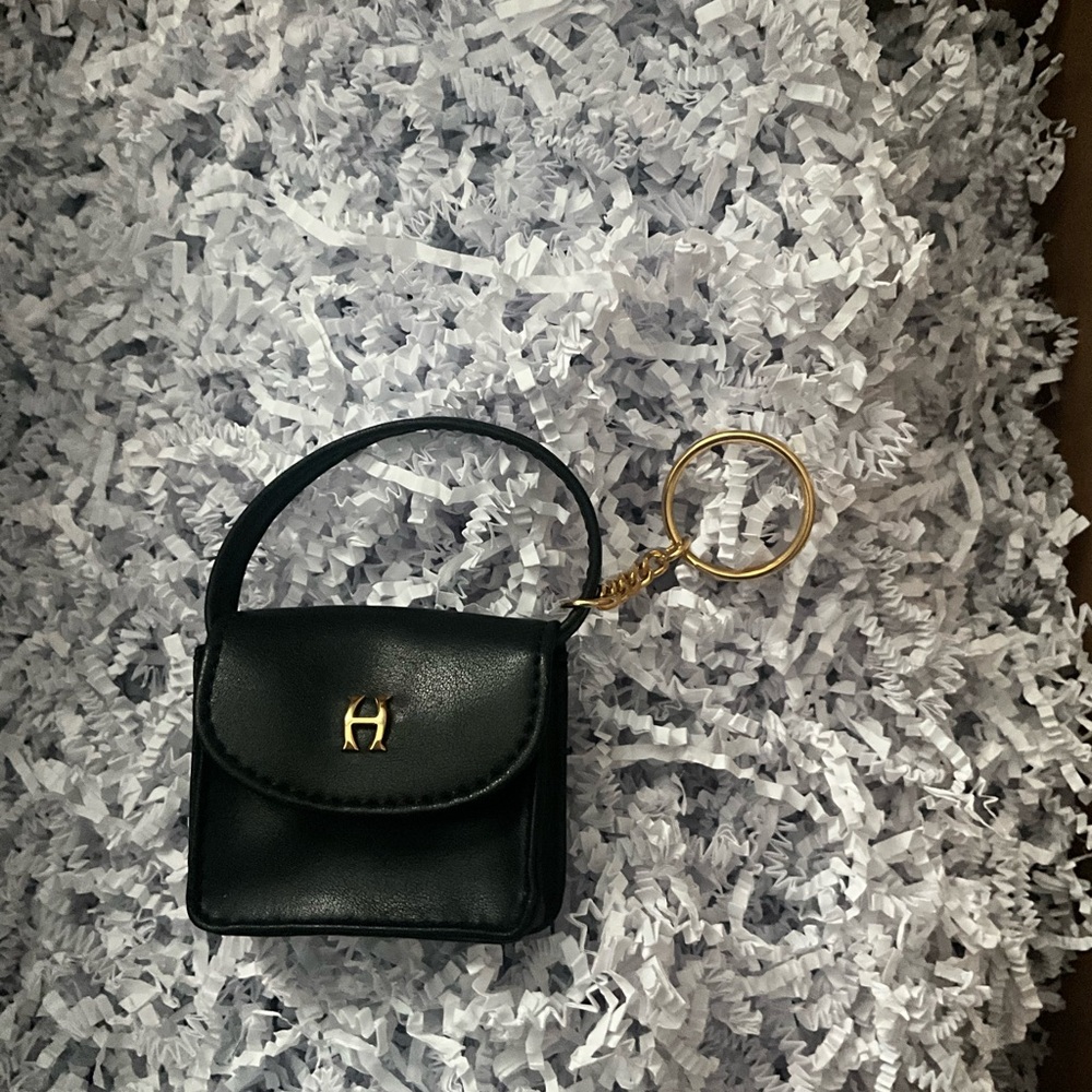 Heritage Black Mini Bag Charm with Gold Accent